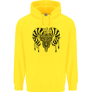 Tribal Bull Skull Buffalo Childrens Kids Hoodie Yellow