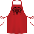 Tribal Bull Skull Buffalo Cotton Apron 100% Organic Red