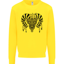 Tribal Bull Skull Buffalo Kids Sweatshirt Jumper Yellow