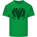 Tribal Bull Skull Buffalo Kids T-Shirt Childrens Irish Green