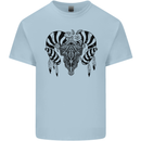 Tribal Bull Skull Buffalo Kids T-Shirt Childrens Light Blue