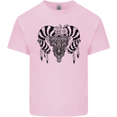 Tribal Bull Skull Buffalo Kids T-Shirt Childrens Light Pink