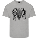Tribal Bull Skull Buffalo Kids T-Shirt Childrens Sports Grey