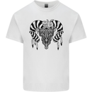 Tribal Bull Skull Buffalo Kids T-Shirt Childrens White