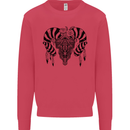 Tribal Bull Skull Buffalo Mens Sweatshirt Jumper Heliconia