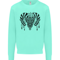 Tribal Bull Skull Buffalo Mens Sweatshirt Jumper Peppermint