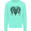 Tribal Bull Skull Buffalo Mens Sweatshirt Jumper Peppermint