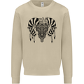 Tribal Bull Skull Buffalo Mens Sweatshirt Jumper Sand