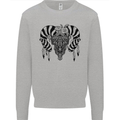 Tribal Bull Skull Buffalo Mens Sweatshirt Jumper Sports Grey