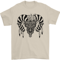 Tribal Bull Skull Buffalo Mens T-Shirt 100% Cotton Sand