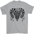 Tribal Bull Skull Buffalo Mens T-Shirt 100% Cotton Sports Grey