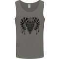 Tribal Bull Skull Buffalo Mens Vest Tank Top Charcoal