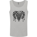 Tribal Bull Skull Buffalo Mens Vest Tank Top Sports Grey