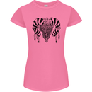 Tribal Bull Skull Buffalo Womens Petite Cut T-Shirt Azalea