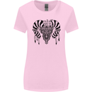 Tribal Bull Skull Buffalo Womens Wider Cut T-Shirt Light Pink