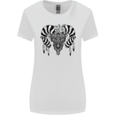 Tribal Bull Skull Buffalo Womens Wider Cut T-Shirt White