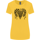 Tribal Bull Skull Buffalo Womens Wider Cut T-Shirt Yellow