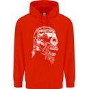 Tribal Viking Skull Childrens Kids Hoodie Bright Red