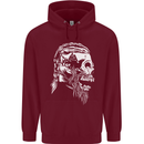 Tribal Viking Skull Childrens Kids Hoodie Maroon