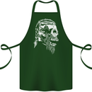 Tribal Viking Skull Cotton Apron 100% Organic Forest Green