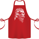 Tribal Viking Skull Cotton Apron 100% Organic Red