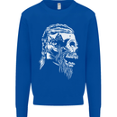 Tribal Viking Skull Kids Sweatshirt Jumper Royal Blue