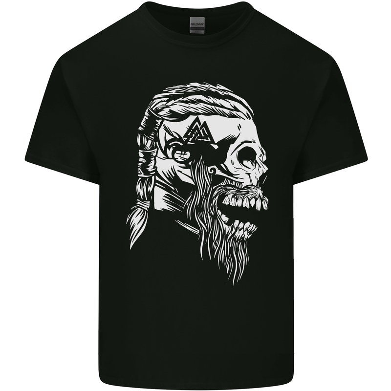 Tribal Viking Skull Kids T-Shirt Childrens Black