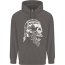 Tribal Viking Skull Mens 80% Cotton Hoodie Charcoal