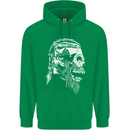 Tribal Viking Skull Mens 80% Cotton Hoodie Irish Green