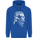 Tribal Viking Skull Mens 80% Cotton Hoodie Royal Blue