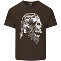 Tribal Viking Skull Mens Cotton T-Shirt Tee Top Dark Chocolate