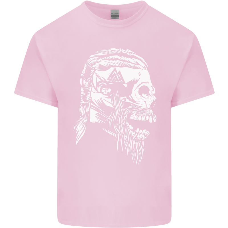 Tribal Viking Skull Mens Cotton T-Shirt Tee Top Light Pink