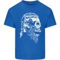 Tribal Viking Skull Mens Cotton T-Shirt Tee Top Royal Blue