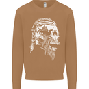 Tribal Viking Skull Mens Sweatshirt Jumper Caramel Latte