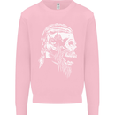 Tribal Viking Skull Mens Sweatshirt Jumper Light Pink