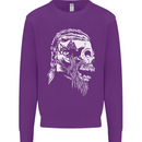 Tribal Viking Skull Mens Sweatshirt Jumper Purple