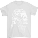 Tribal Viking Skull Mens T-Shirt Cotton Gildan White