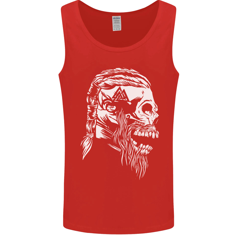 Tribal Viking Skull Mens Vest Tank Top Red