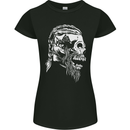 Tribal Viking Skull Womens Petite Cut T-Shirt Black