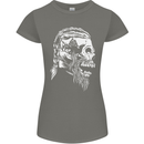 Tribal Viking Skull Womens Petite Cut T-Shirt Charcoal
