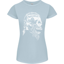Tribal Viking Skull Womens Petite Cut T-Shirt Light Blue