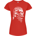 Tribal Viking Skull Womens Petite Cut T-Shirt Red