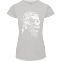 Tribal Viking Skull Womens Petite Cut T-Shirt Sports Grey