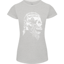 Tribal Viking Skull Womens Petite Cut T-Shirt Sports Grey