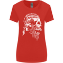 Tribal Viking Skull Womens Wider Cut T-Shirt Red