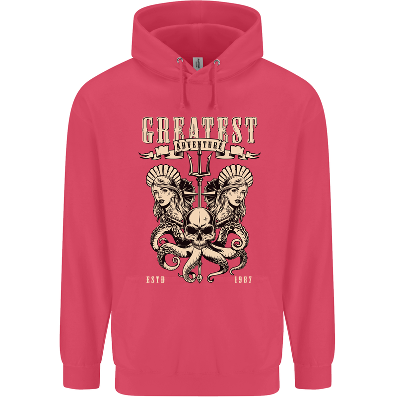 Trident Skull Scuba Diving Octopus Cthulhu Childrens Kids Hoodie Heliconia