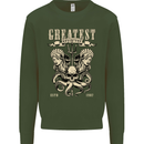 Trident Skull Scuba Diving Octopus Cthulhu Kids Sweatshirt Jumper Forest Green