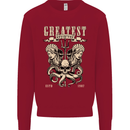 Trident Skull Scuba Diving Octopus Cthulhu Kids Sweatshirt Jumper Red