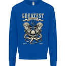 Trident Skull Scuba Diving Octopus Cthulhu Kids Sweatshirt Jumper Royal Blue