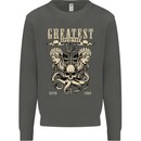 Trident Skull Scuba Diving Octopus Cthulhu Kids Sweatshirt Jumper Storm Grey